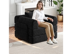 Sofá Cama Chenilla Modular Multifuncional Estructura Metal