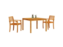 Juego de comedor de jardín de 3 piezas de madera maciza de acacia Lovely Home