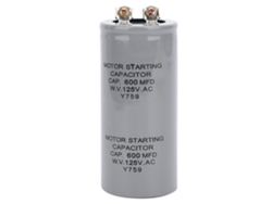 Condensador Cd60 De 600 Μf Y 125 Vca Para Arranque Y Funcionamiento De Motores, 43 X 102 Mm, Terminal De Tornillo.