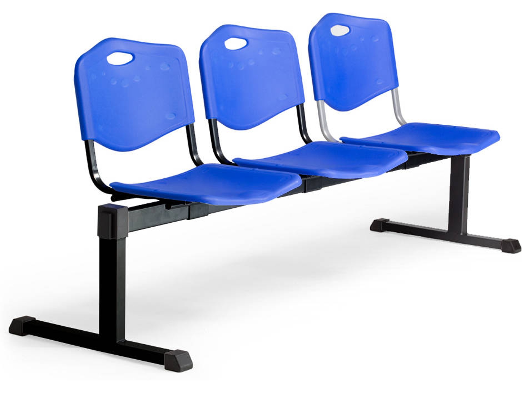 Sillas para Recepción PYC Bloco 3 Sillas Pozohondo Azul (Sin Brazos - PVC)