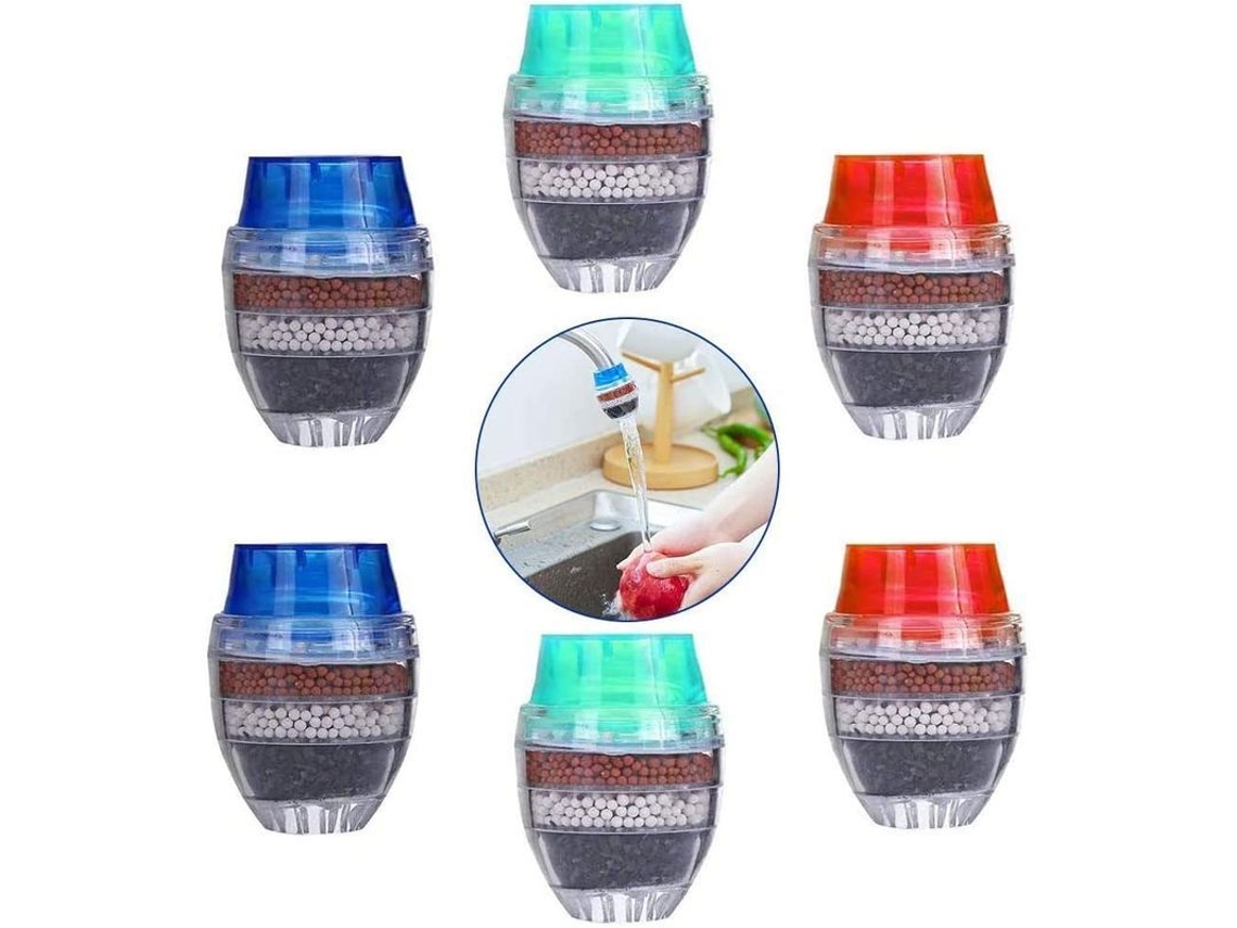 Juego De 6 Filtros De Agua Para Grifo De Cocina Con 5 Capas De Carbón Activado.