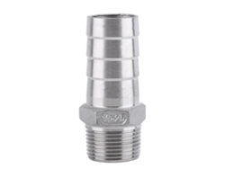 Adaptador De Manguera Barbón De Acero Inoxidable Con Rosca Macho Conexión Cola De Manguera (3/4"x25mm)