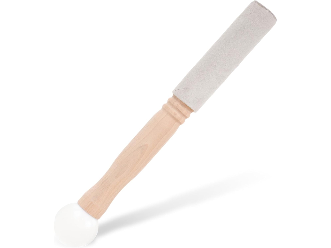 Mazo De Madera Para Cuenco Tibetano, Mango De Cuero Y Banda Elástica, Palo Pequeño