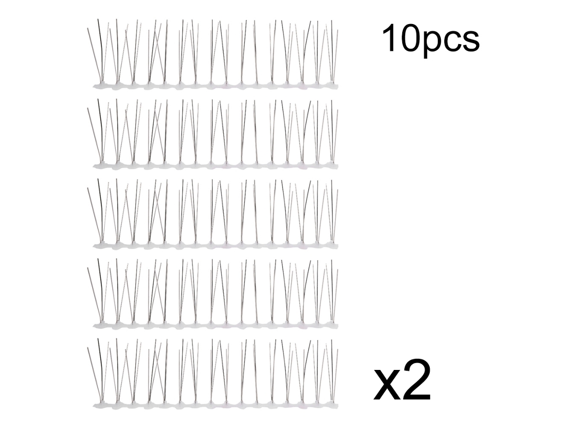 10 pinchos antipájaros de acero inoxidable de 30 cm