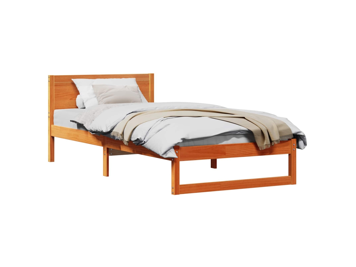 Maison Exclusive - Estructura De Cama Con Cabecera Marrón Cera 90 X 190 Cm