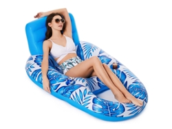 Flotador inflable para piscina Siurn con respaldo y portavasos
