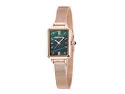Reloj De Pulsera De Acero Inoxidable De Estilo Retro Para Mujer Con Esfera Verde.