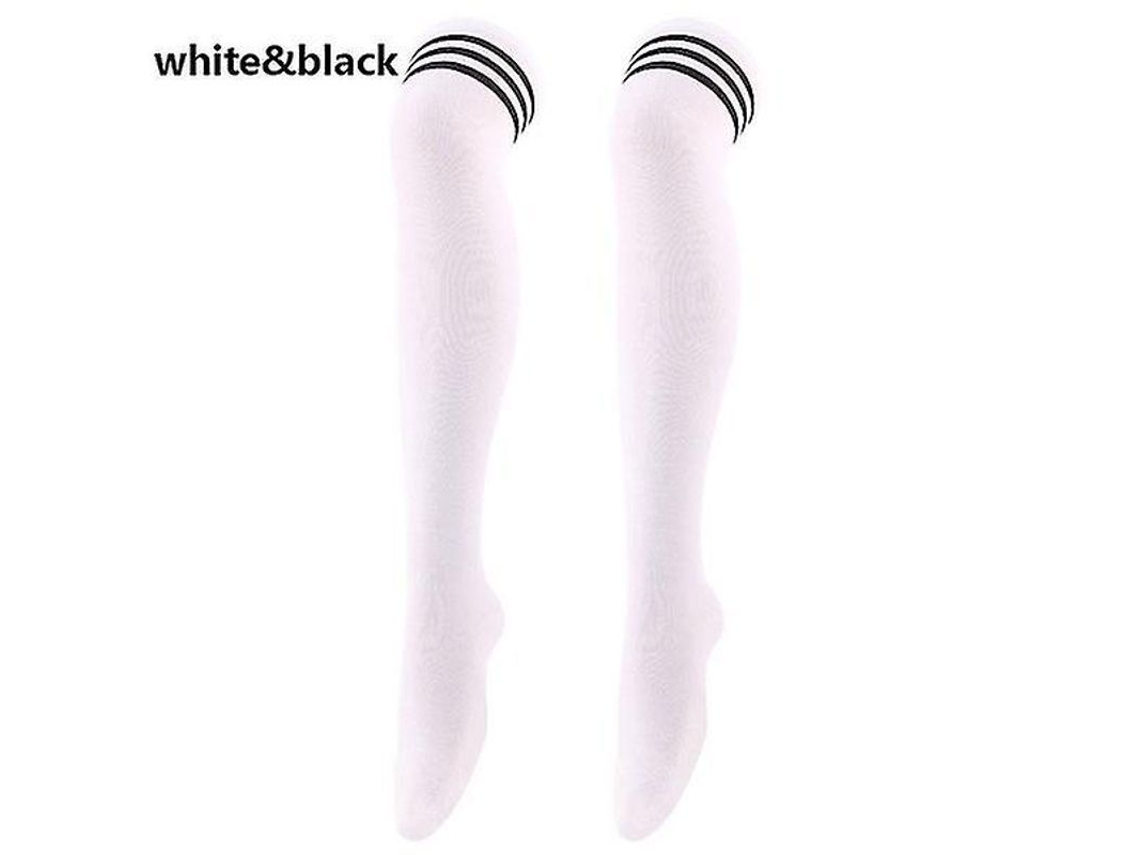 Medias altas de punto a rayas para mujer, modelo 2026, longitud 60 cm, de poliéster.