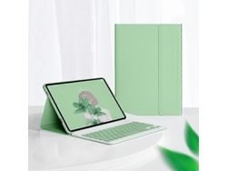 Teclado Bluetooth desmontable LX106 con teclas cuadradas y funda de cuero para tableta