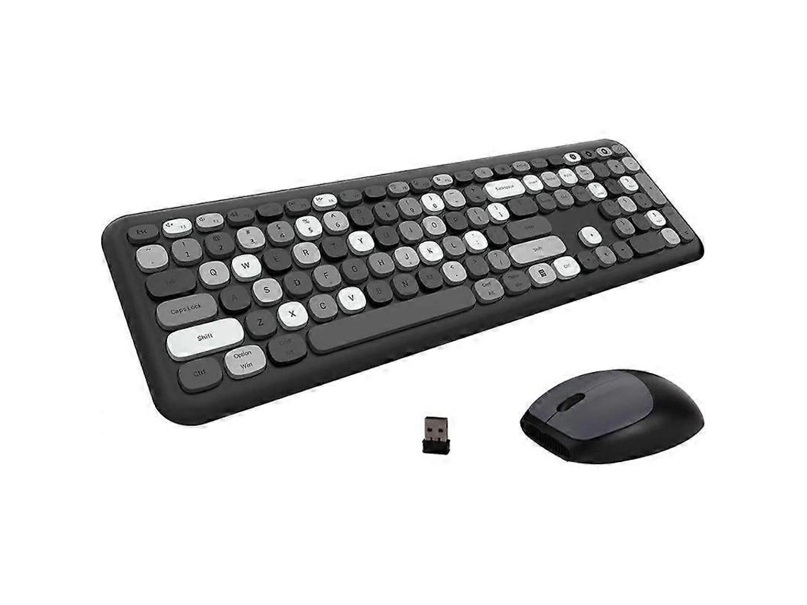 Juego de teclado y ratón inalámbricos Bluetooth de diseño retro para teclados de ordenador y teclados numéricos. Everley891