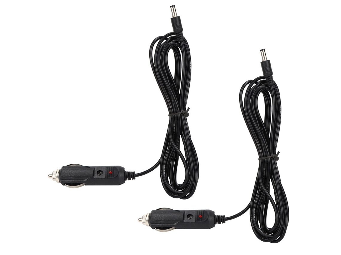 2 Cables Universales Para Encendedor De Cigarrillos Con Luz Indicadora, 3 Metros, 12v/24v