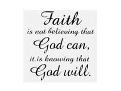 Adhesivo decorativo de pared de PVC negro con la frase "Fe en Dios".