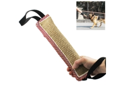 Juguete masticable de caña natural gruesa para perros con 2 asas