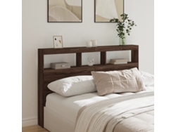 Cabecero De Cama Con Luz Led Marrón Roble 160x17x102 Cm