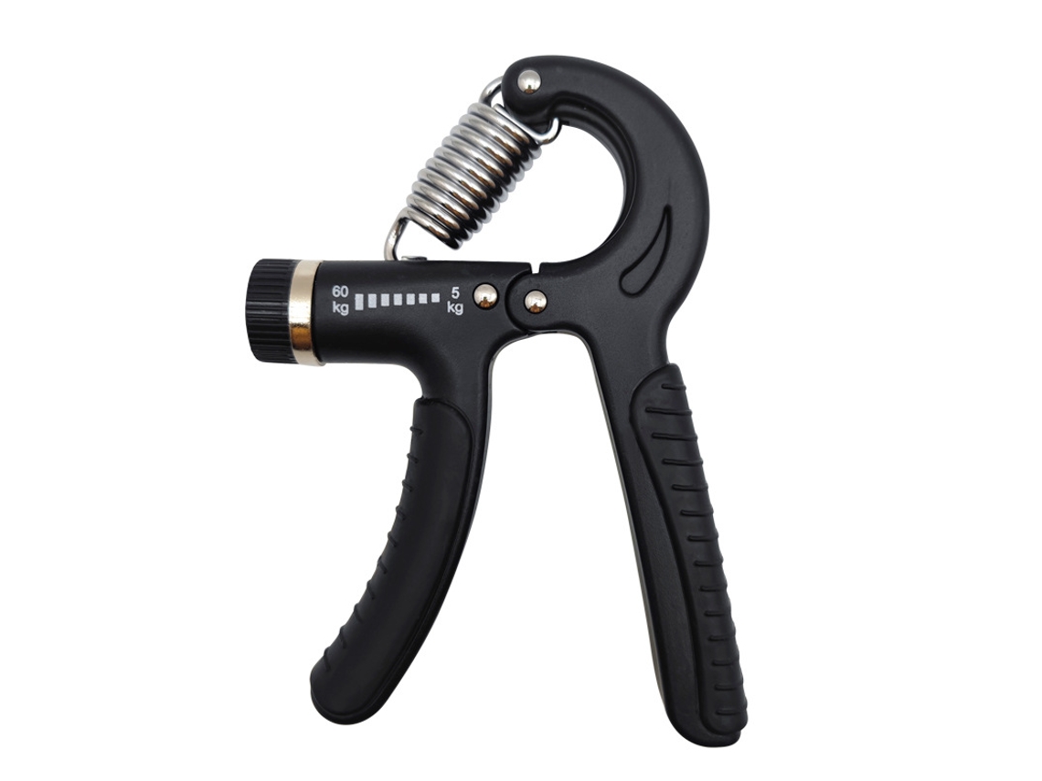 Fortalecedor de agarre ajustable tipo R, entrenador de fuerza portátil con conteo de repeticiones, fortalecedor de dedos con resorte. Mdug (negro A)