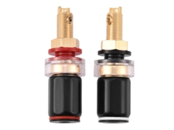 2 Terminales De Altavoz De Cobre Para Conector Banana De 4 Mm, Sin Soldadura, Color Negro Y Rojo.