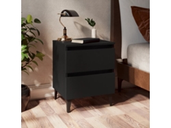Mesitas de Noche LOVELY HOME Mesinha 2 Pcs 40X35X50 Cm Contraplacado Preto