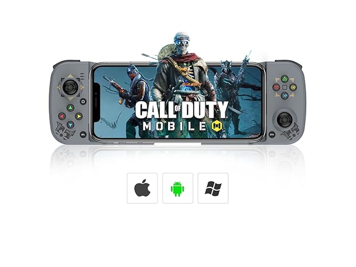Mando inalámbrico para juegos móviles Android/iPhone, compatible con PS Remote Play, juegos en la nube y juegos arcade MFI, color gris Siurn