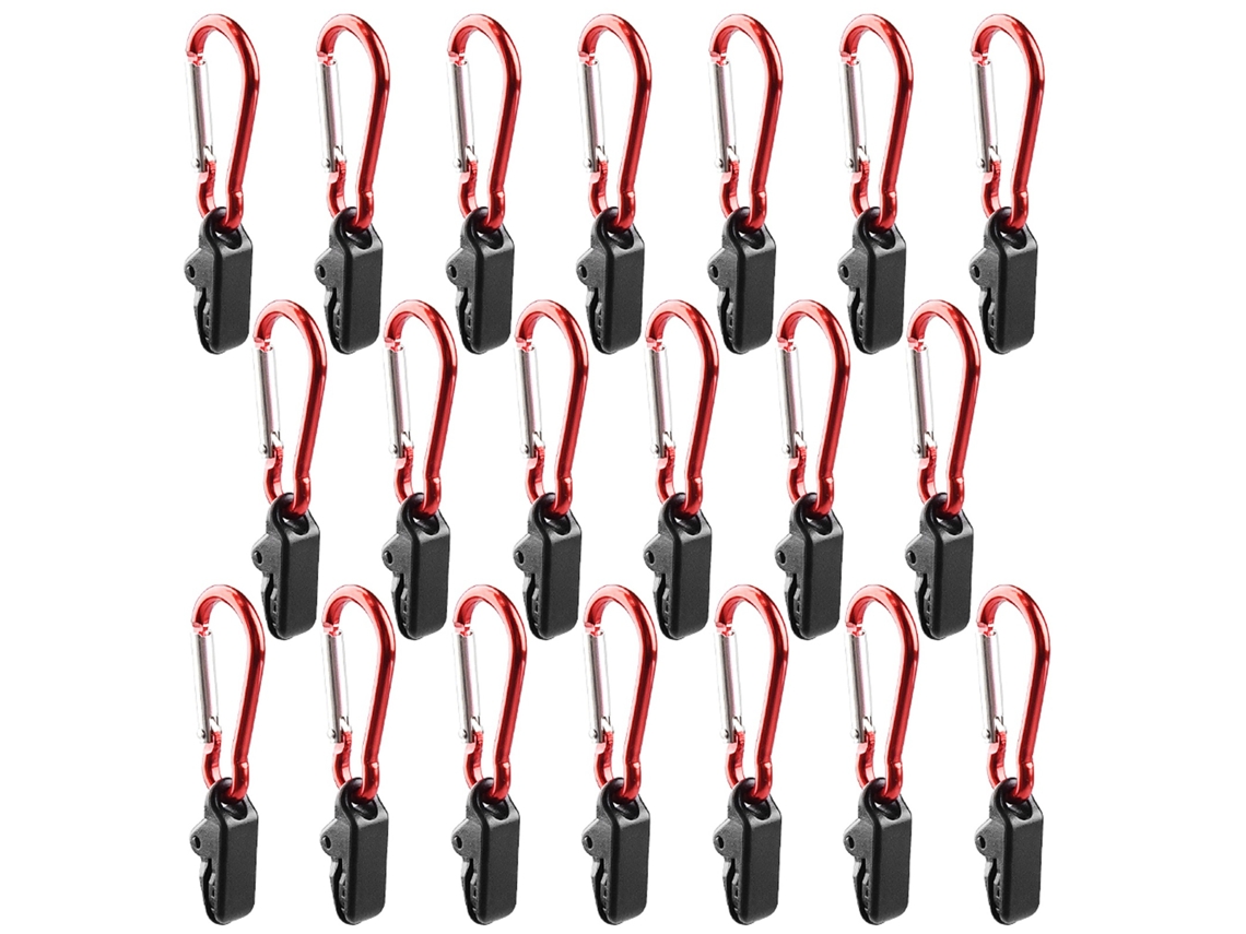 20 Clips Para Toldos Con Mosquetón Para Camping Y Jardín Exterior