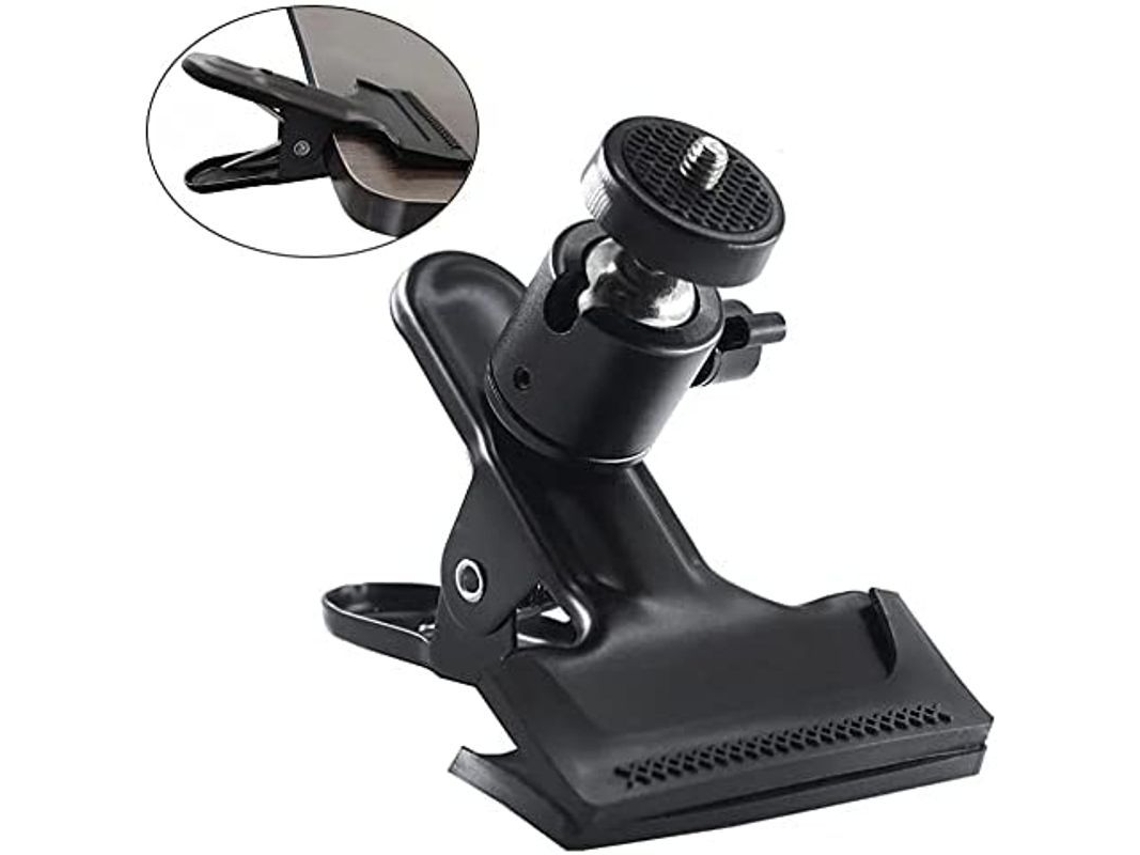 Soporte Multifuncional Con Clip Y Tornillo De 1/4 Para Trípode De Flash De Cámara, Ajuste De 360 Grados.