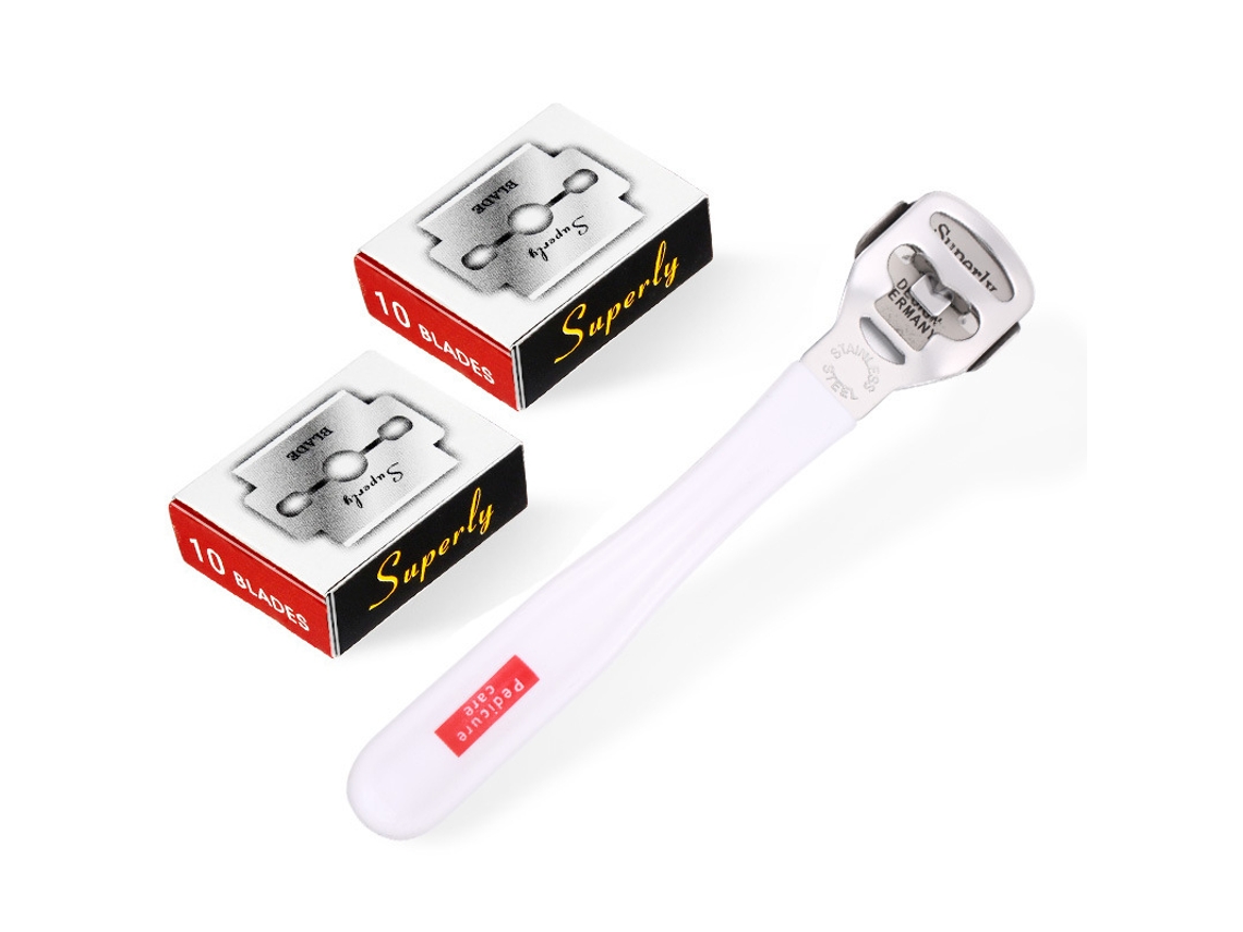 MEOIRUERY El mejor compañero para el cuidado de los pies. Set de afeitado de callos portátil con cabezal desmontable para un fácil control. Removedor de durezas