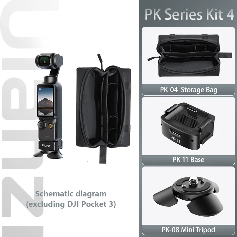 Kit Pk-08 Pk-11 Pk-04 para DJI Osmo Pocket 3, puerto tipo C multifuncional, minitrípode y base Arri, accesorio para vlogs