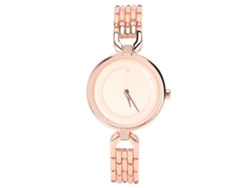 Reloj De Moda Para Mujer Con Brazalete De Acero Aleado, Movimiento De Cuarzo, Resistente Al Agua, Oro Rosa.