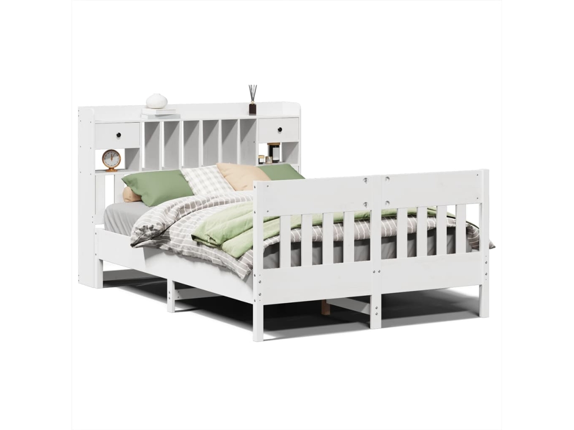 Maison Exclusive - Estructura De Cama Sin Colchón Madera De Pino Blanca 150x200 Cm