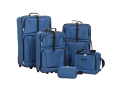 Conjunto 5 de maletas de viaje de VIDAXL tela azul