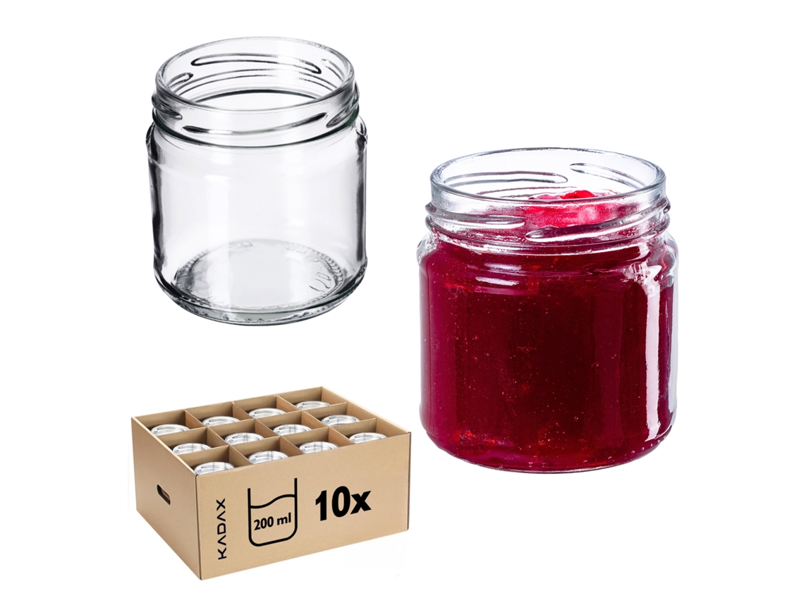 Tarro 200 Ml Tarros Mason Mermelada De Miel Mermeladas Vidrio 10 Piezas Fi 66 Kadax