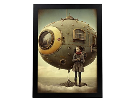 NACNIC Poster Filtro Sepia En Estilo Surrealismo Cinematográfico Ilustraciones Y Grabados De Historieta Abstracta Y Artística A3 Marcos Negros