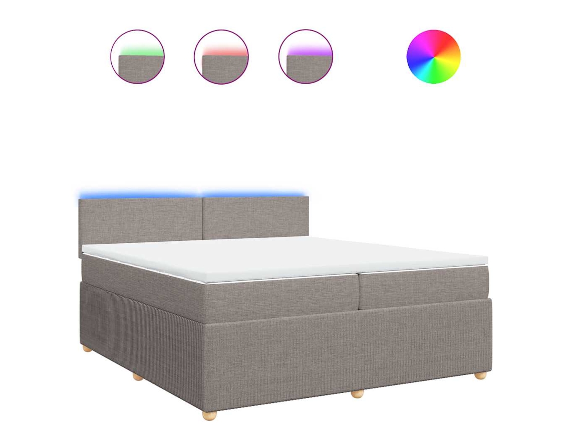 Maison Exclusive - Cama Box Spring Con Colchón Tela Gris Taupe 200x200 Cm