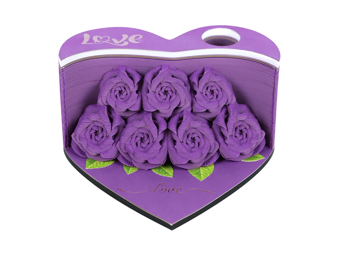 Bloc de notas 3D Eifson Rose Story Love Flowers (morado)