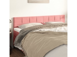 Cabeceros 2 Unidades De Terciopelo Rosa 90x5x78/88 Cm