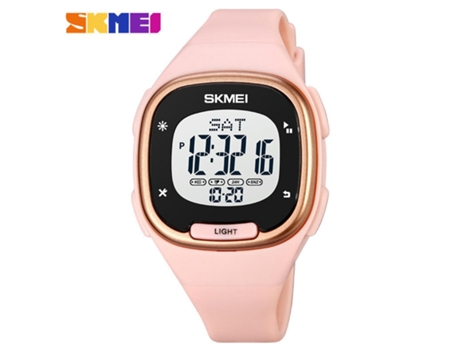 Relojes cuadrados deportivos digitales para hombre y mujer con cronómetro con alarma resistente al agua-rosa LUUCOZK