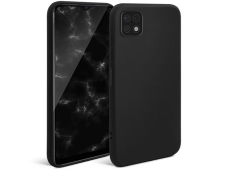 Funda de Silicona de la Serie Minimalista MOOZY para Samsung A22 5G Negra Acabado Mate Funda Ligera para Teléfono Funda Protectora Fina y Suave de ...