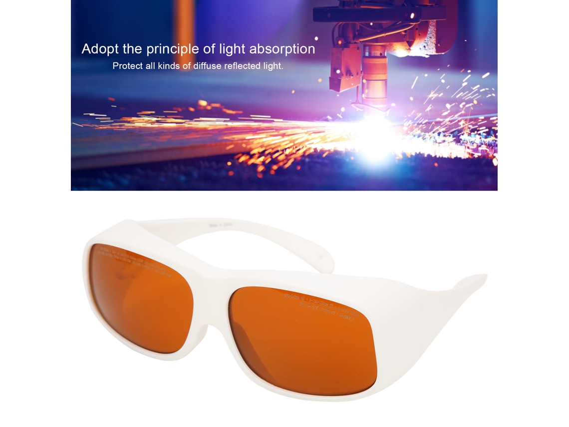 Gafas De Seguridad Laser 532nm 1064nm Protectoras Antiláser Resistentes Para Protección Ocular Blanca