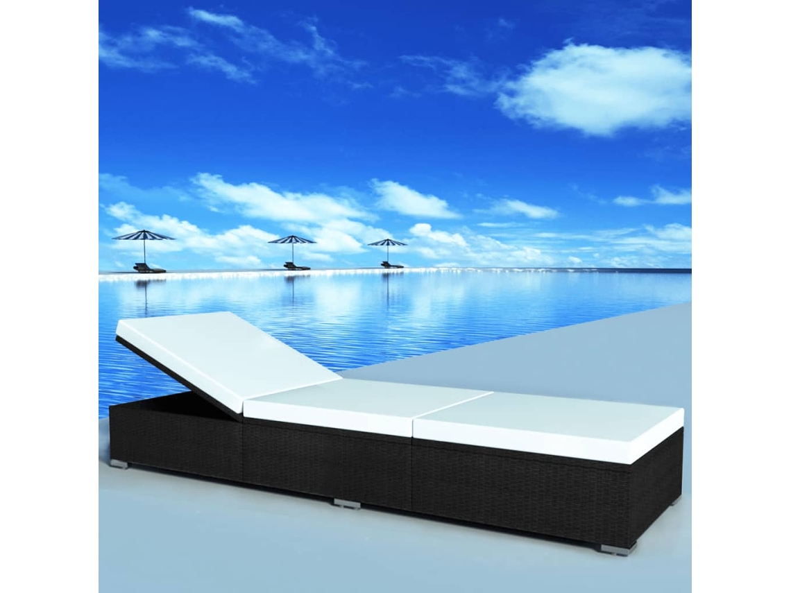 Maison Exclusive - Tumbonas con cojines, 2 unidades, mimbre negro