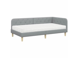 Maison Exclusive - Estructura De Cama En Esquina Gris Claro 90 X 190 Cm Tela