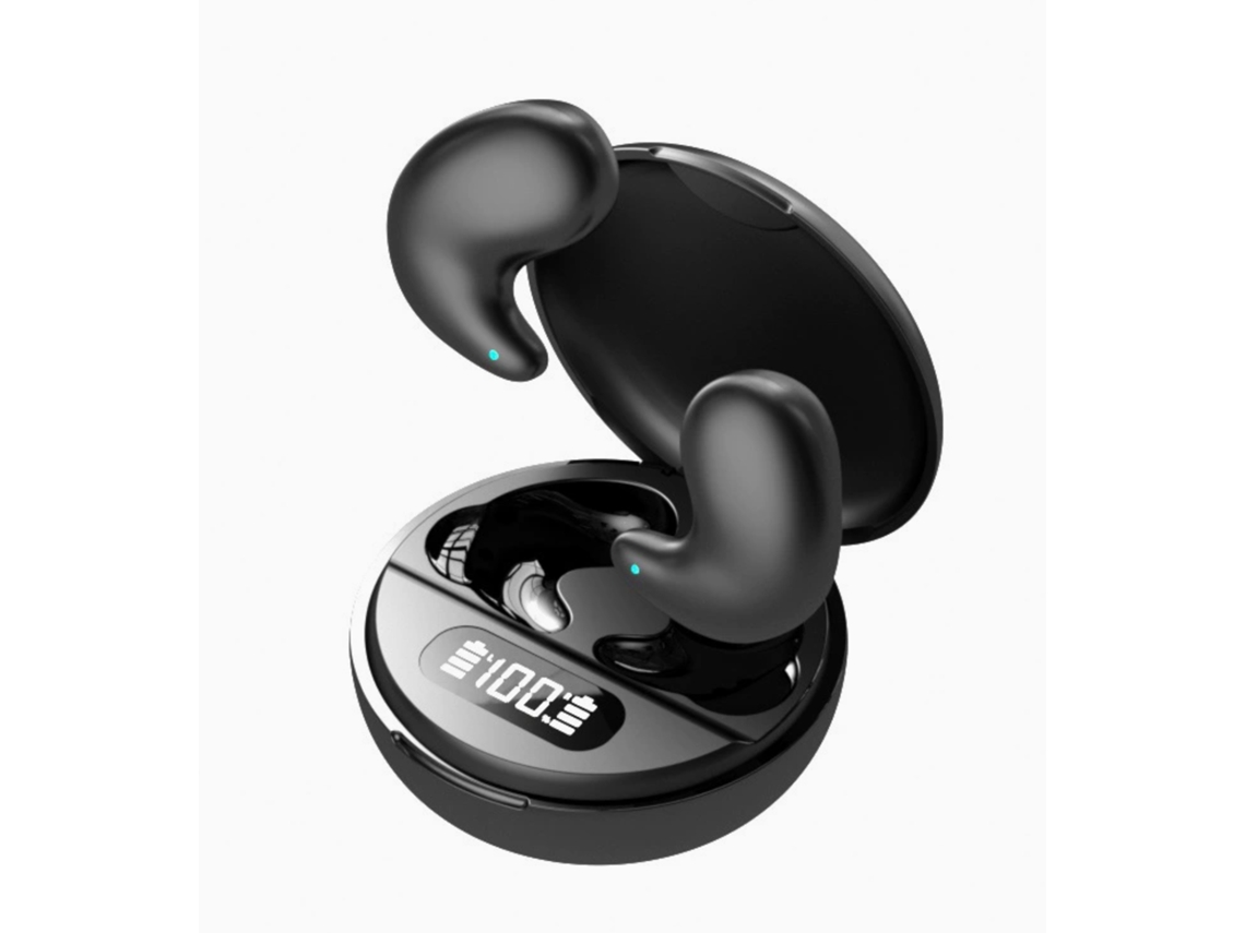 Auriculares Bluetooth 5.4 Invisibles Para Dormir, Ultra Ligeros, Emparejamiento Automático Y Estuche Con Pantalla Led (negro)
