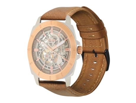 Correa de reloj inteligente para Fossil Men Sport Oil Wax Correa de cuero genuino (marrón amarillo)