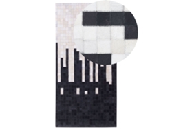 Alfombra de pelo corto BELIANI Bolu de Piel de vaca Blanco 80x150