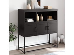 Aparador De Acero Laminado En Frío Negro 100,5x39x107 Cm