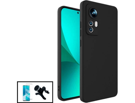 Kit Carcasa + Protector de Pantalla + Soporte Xiaomi 12X GIFT4ME Negro