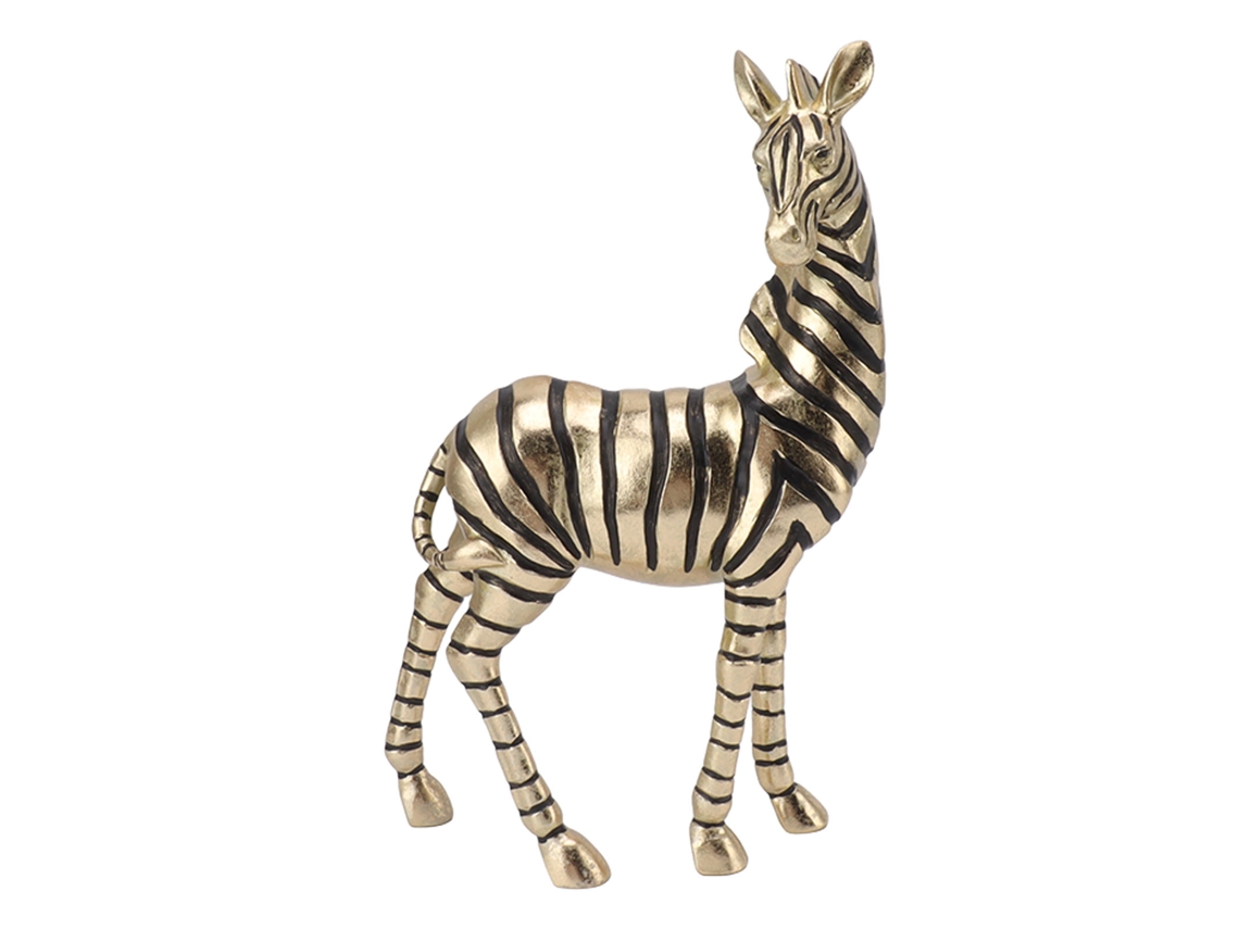 Estatua Compacta Antideslizante De Cebra De Resina Dorada Para Decoración Del Hogar.
