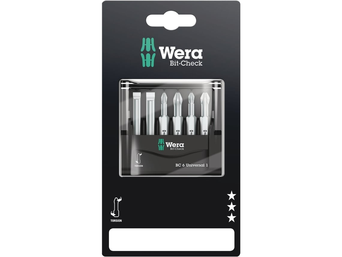 Estuches de puntas Bit-Check 6 Universal 1 SB WERA 05073635001