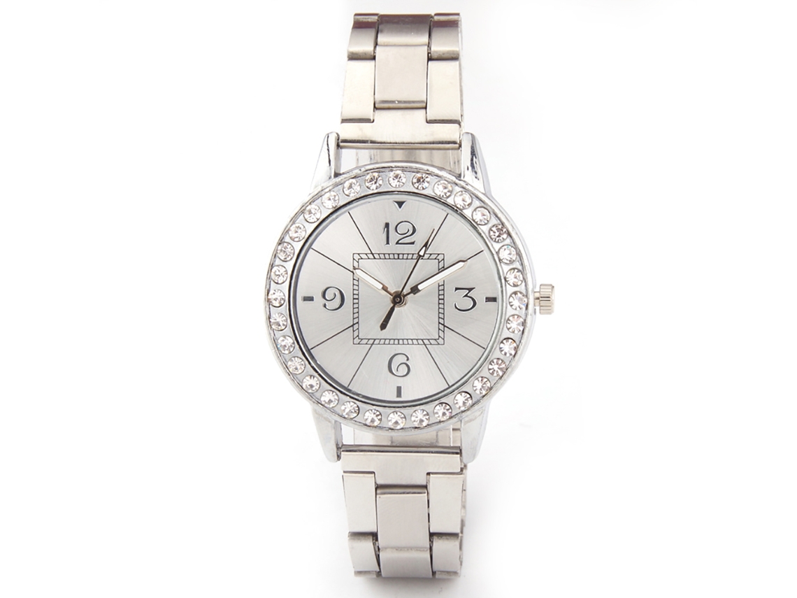 Reloj De Moda Para Hombre Y Mujer Con Correa De Acero Dial Redondo Cuarzo (plata)