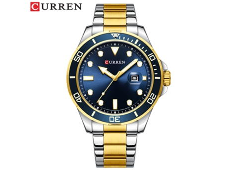 Relojes para Hombre Relojes de Pulsera con Correa Reloj de Negocios con Calendario de Cuarzo Resistente al Agua para Hombres-Concha Dorada Azul LUU...