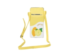 Bolso bandolera para niña con forma de caja de leche de fresa y limón, de poliuretano, con monedero para teléfono.