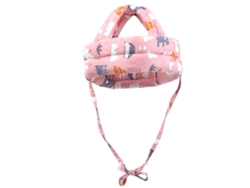 Casco De Seguridad Infantil De Algodón Suave Para La Protección De La Cabeza Del Bebé - Para Gatear Y Caminar - Bosque Rosa